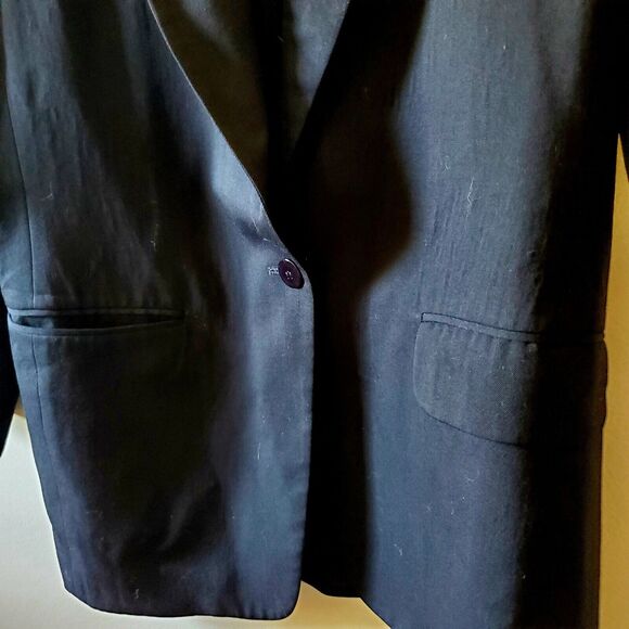 Jones New York Women's Black Wool Blazer Jacket Size 12 Made In USA - Picture 2 of 13